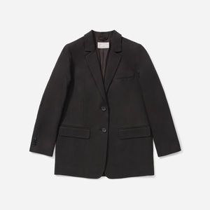 Everlane Black The Cotton-Linen Blazer Jacket US10